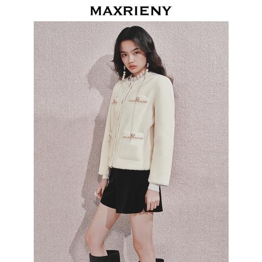 MAXRIENY富家千金羊毛外套女24秋新款法式小香风高级气质感设计(货号:MS85JA525) 商品图2