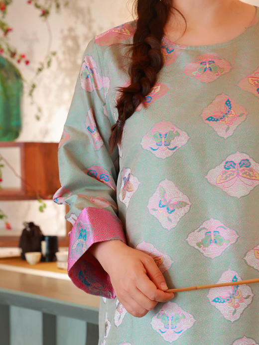 【抖音专属】新中式连衣裙（24707357AB-满小福-奢定款） 商品图4