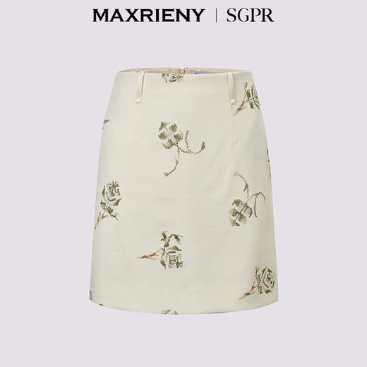玛克门店发货：MAXRIENY【商场同款】2025夏季新款小香风刺绣显瘦高腰裙裤裤子(货号:MU86PA009) 商品图4