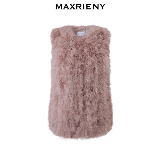 MAXRIENY 精致贵雅马夹仿气质皮草24冬新款马甲高级感 商品图0