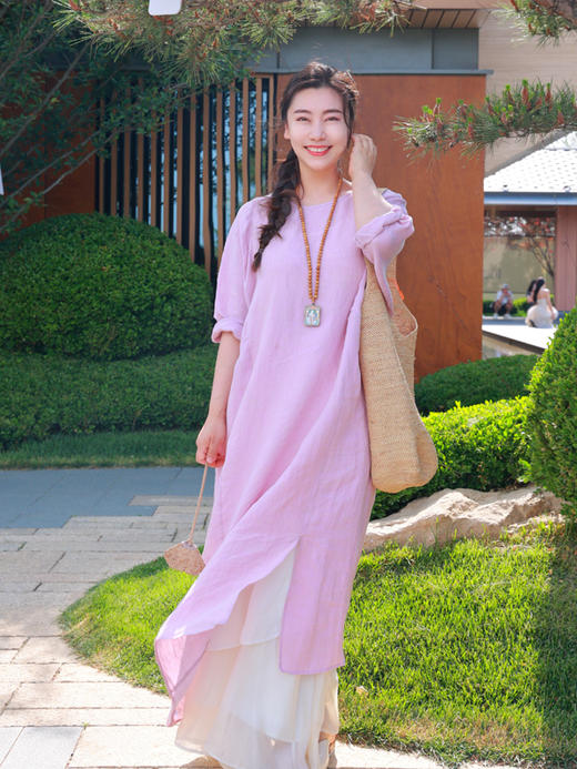 【抖音专属】新中式连衣裙（21707124-紫桐-设计师） 商品图0