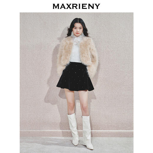 MAXRIENY 精致贵雅感保暖毛绒廓形外套女24冬新款仿皮草 商品图1