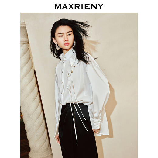 【东方玉兰-商场同款新品】MAXRIENY复古艺术感中式立领玉兰衬衫202(货号:MC85TP041) 商品图2