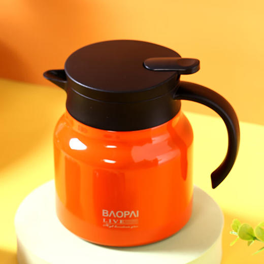 【多样屋专柜】豹牌养生焖茶壶304不锈钢保温壶橙色/黑色800ml 商品图3