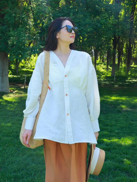 【2026东衣作】新中式衬衣（25710234缟羽-结缘款） 商品图0