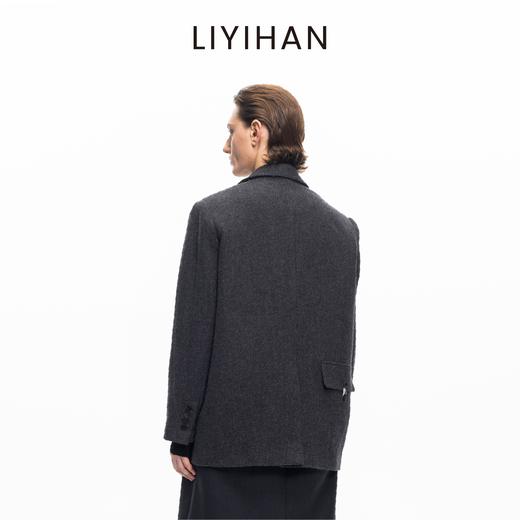 LIYIHAN局外人西装 2025秋冬新款通勤纯羊毛外套女灰色小众设计感 商品图4