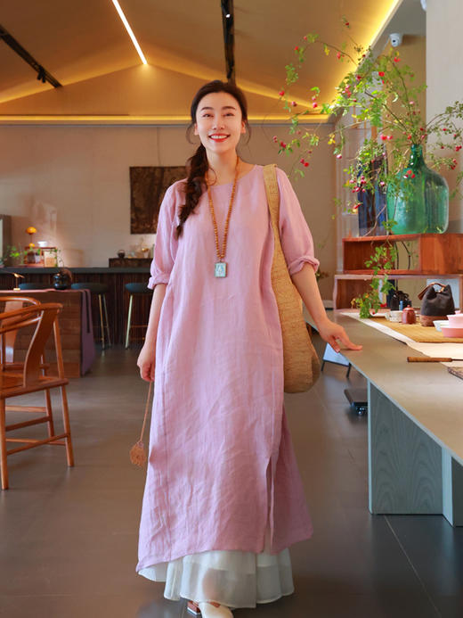 【抖音专属】新中式连衣裙（21707124-紫桐-设计师） 商品图4