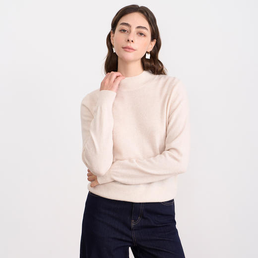 纬漫纪同款不上架-【10.1%山羊绒】EITIE爱特爱保暖半高领直筒羊毛针织衫冬新款D2501921 商品图10