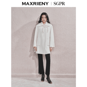 玛克门店发货：MAXRIENY贵雅新中式绵羊毛大衣(货号:MS85CT509)