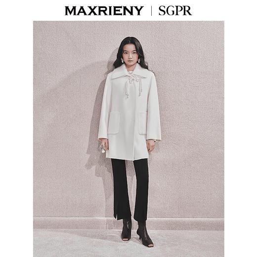 玛克门店发货：MAXRIENY贵雅新中式绵羊毛大衣(货号:MS85CT509) 商品图0