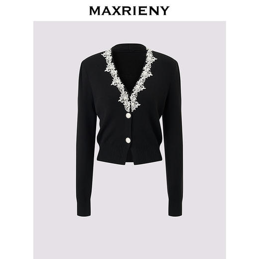 玛克门店发货：MAXRIENY法式复古v领针织外套(货号:MF86JA518) 商品图0