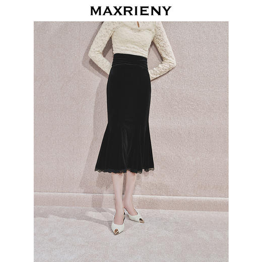 玛克门店发货：MAXRIENY浪漫优雅感蕾丝鱼尾半身裙(货号:MS85SK763) 商品图1