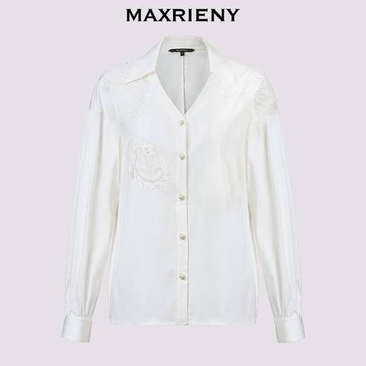 玛克门店发货：复古衬衫华丽花朵刺绣珍珠衬衫(货号:MC85TP547) 商品图4