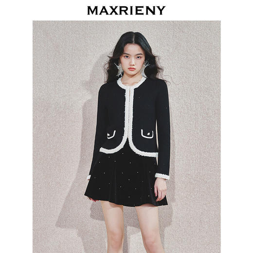 玛克门店发货【商场同款】名媛千金小香风新年搭亮片24K外套新款气质感(货号:MS85JA787) 商品图0