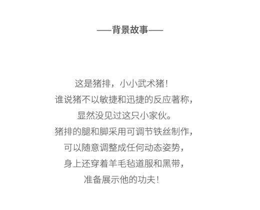 北京仓｜Felt So Good-Pork Chop Hanging Karate Pig-跆拳道小猪 羊毛毡 挂件［英国设计师］ 商品图8