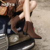Safiya/索菲娅2025流苏废土风羊皮尖头复古粗跟百搭西部牛仔靴SFD4116353 商品缩略图6