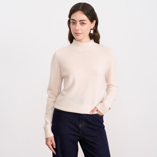 纬漫纪同款不上架-【10.1%山羊绒】EITIE爱特爱保暖半高领直筒羊毛针织衫冬新款D2501921 商品图9