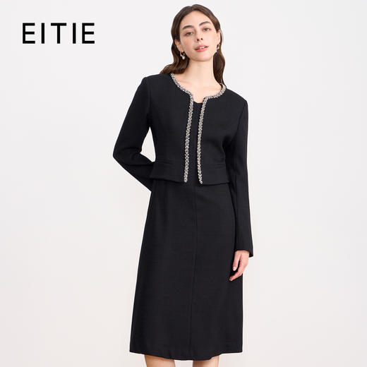 EITIE爱特爱假两件钻链设计时尚优雅冬季新款连衣裙D2507913 商品图0