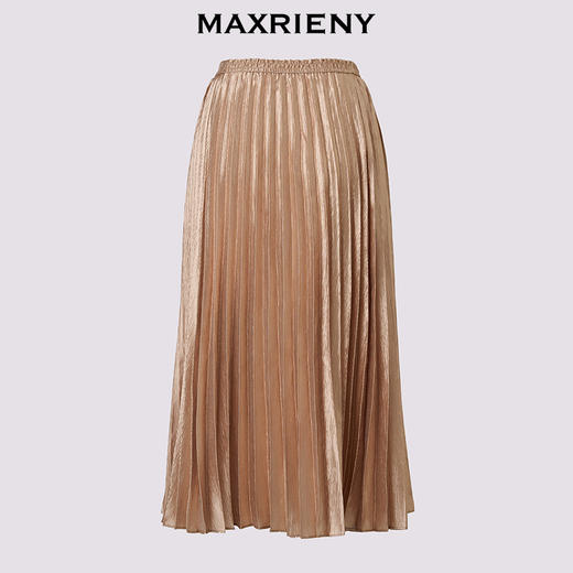MAXRIENY精致优雅感大裙摆褶裙高腰半裙25春新款收腰显瘦气质长裙(货号:MS85SK772) 商品图4