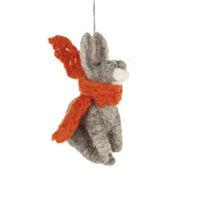 北京仓｜Felt So Good-Bunny with Orange Scarf-温暖围巾小兔 羊毛毡 挂件［英国设计师］