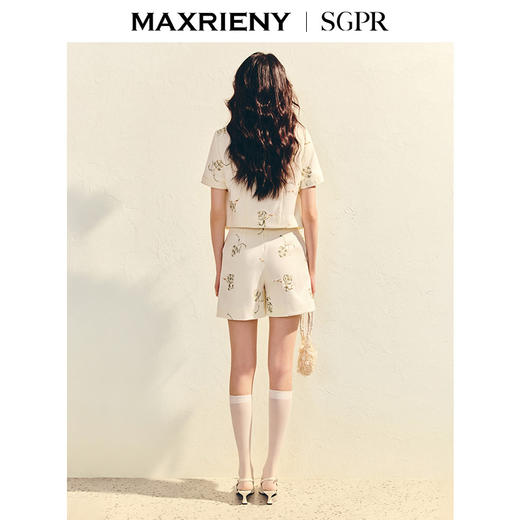 玛克门店发货【商场同款】MAXRIENY精致日常刺绣外套25夏修身外搭开衫淡人穿搭(货号:MU86JA001) 商品图3