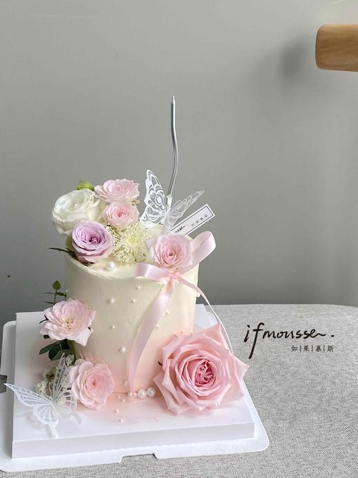 「女士」 粉色仙气蝴蝶 鲜花蛋糕 商品图0
