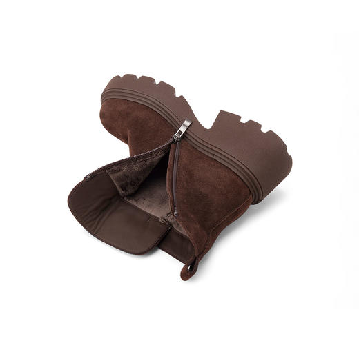 westory冬季休闲风厚底平跟加绒保暖舒适百搭马丁靴帅酷短靴S24DS85131 商品图6