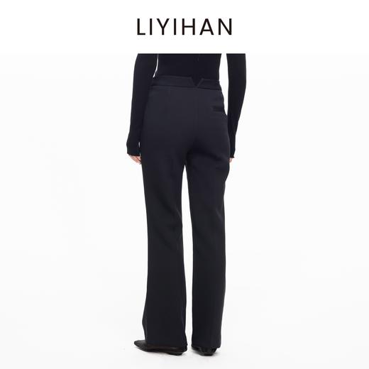 LIYIHAN 2025秋冬新款法式通勤喇叭裤黑色女显瘦休闲裤小众设计感 商品图4