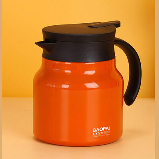 【多样屋专柜】豹牌养生焖茶壶304不锈钢保温壶橙色/黑色800ml 商品图1