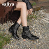 Safiya/索菲娅2025艺术家联名铆钉刺猬真皮尖头复古粗跟西部靴SFD4116358 商品缩略图12