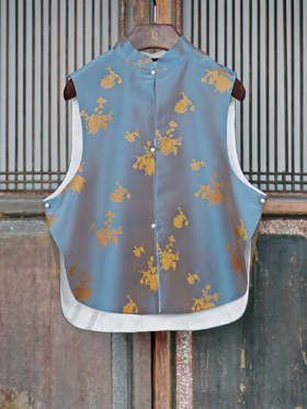 盛唐牡丹 | 菊花纹真丝花蕾缎马甲