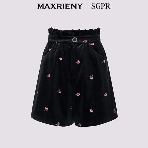 玛克门店发货：秋冬裤子高腰A字荷叶边显瘦丝绒百搭气质感复古短裤(货号:MS85PA752) 商品图4