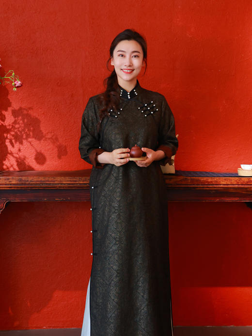 【抖音专属】新中式旗袍（25707272-传家宝-奢定款） 商品图1