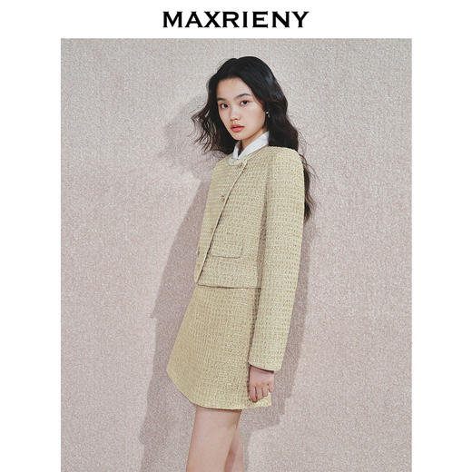 MAXRIENY【商场同款】千金小香风外套女不对称门襟高级气质设计感(货号:MS85JA751) 商品图2