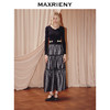 ，玛克门店发货：MAXRENY25年秋季新款宫廷复古风连衣裙显瘦气质长袖针织黑色优雅(货号:MF86DR504) 商品缩略图0