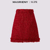 MAXRIENY2025秋冬新年红色千金小香风名媛气质感修身高腰半裙(货号:MS85SK758) 商品缩略图4