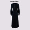 玛克门店发货：MAXRIENY法式复古v领丝绒连衣裙(货号:MF86DR508) 商品缩略图4