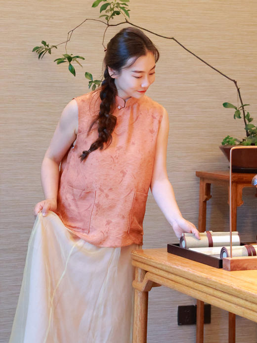 【抖音专属】新中式马甲（25704280-满而-设计师款） 商品图2