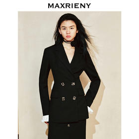奥莱门店发货：MAXRIENY通勤风收腰西服24春季新品女(货号:MC85JA036)