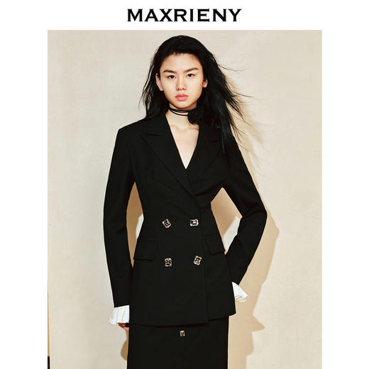 奥莱门店发货：MAXRIENY通勤风收腰西服24春季新品女(货号:MC85JA036) 商品图0