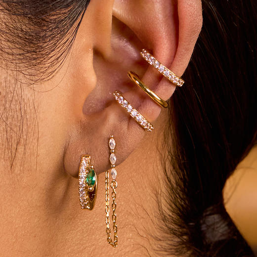 订购8周到｜MYA-BAY-PRECIOUS DEHLI-绿色 锆石 镶嵌 耳环［比利时设计师］ 商品图1