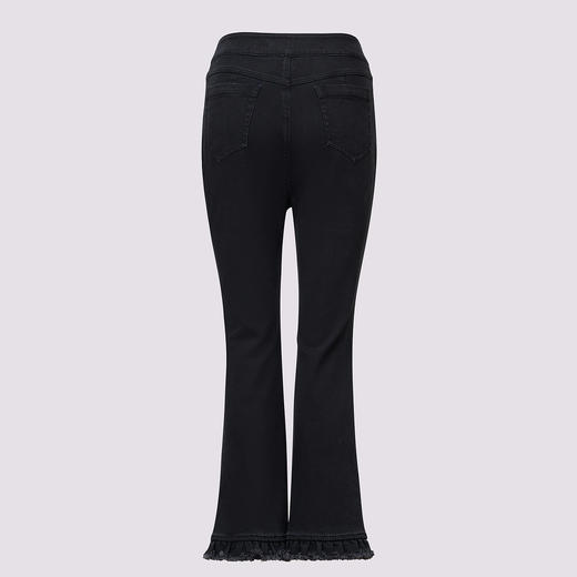 MAXRIENY精致日常风微喇叭秋冬浪漫荷叶裤脚休闲长裤 商品图1