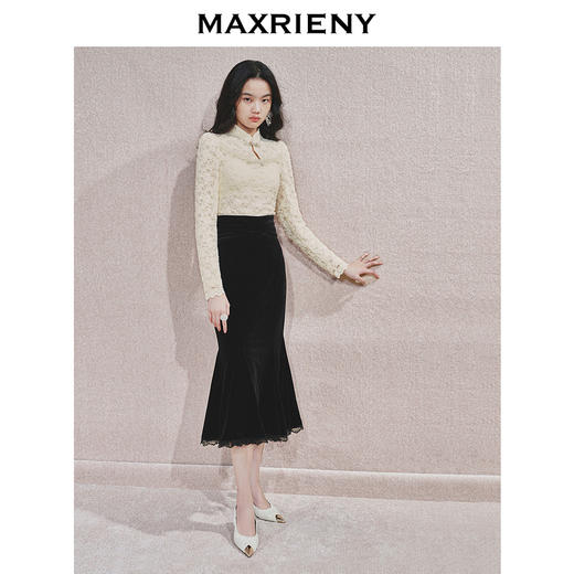 玛克门店发货：MAXRIENY浪漫优雅感蕾丝鱼尾半身裙(货号:MS85SK763) 商品图2
