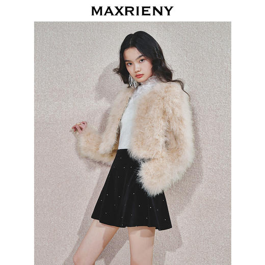 MAXRIENY 精致贵雅感保暖毛绒廓形外套女24冬新款仿皮草 商品图2