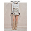 MAXRIENY精致复古感A字摆花卉裙裤收腰a摆阔腿裤女24冬款高腰短裤(货号:MS85PA757) 商品缩略图1