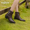 Safiya/索菲娅2025艺术家联名铆钉刺猬真皮尖头复古粗跟西部靴SFD4116358 商品缩略图11