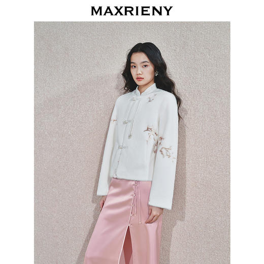 MAXRIENY2024冬新中式绣花复古气质女装立领冬季日常中国风外套(货号:MS85JA536) 商品图2