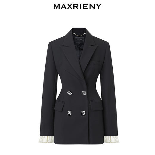 奥莱门店发货：MAXRIENY通勤风收腰西服24春季新品女(货号:MC85JA036) 商品图4