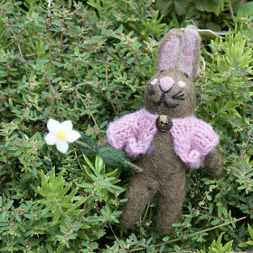 北京仓｜Felt So Good-Blossom the Bunny Easter-粉开衫小兔 布洛瑟 羊毛毡 挂件［英国设计师］