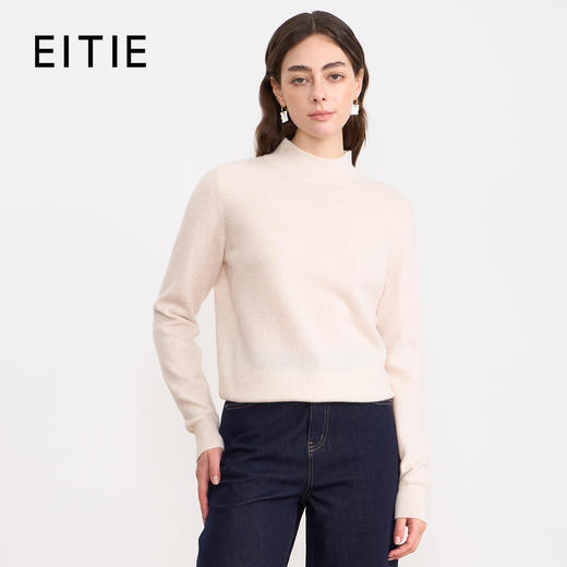 纬漫纪同款不上架-【10.1%山羊绒】EITIE爱特爱保暖半高领直筒羊毛针织衫冬新款D2501921 商品图2